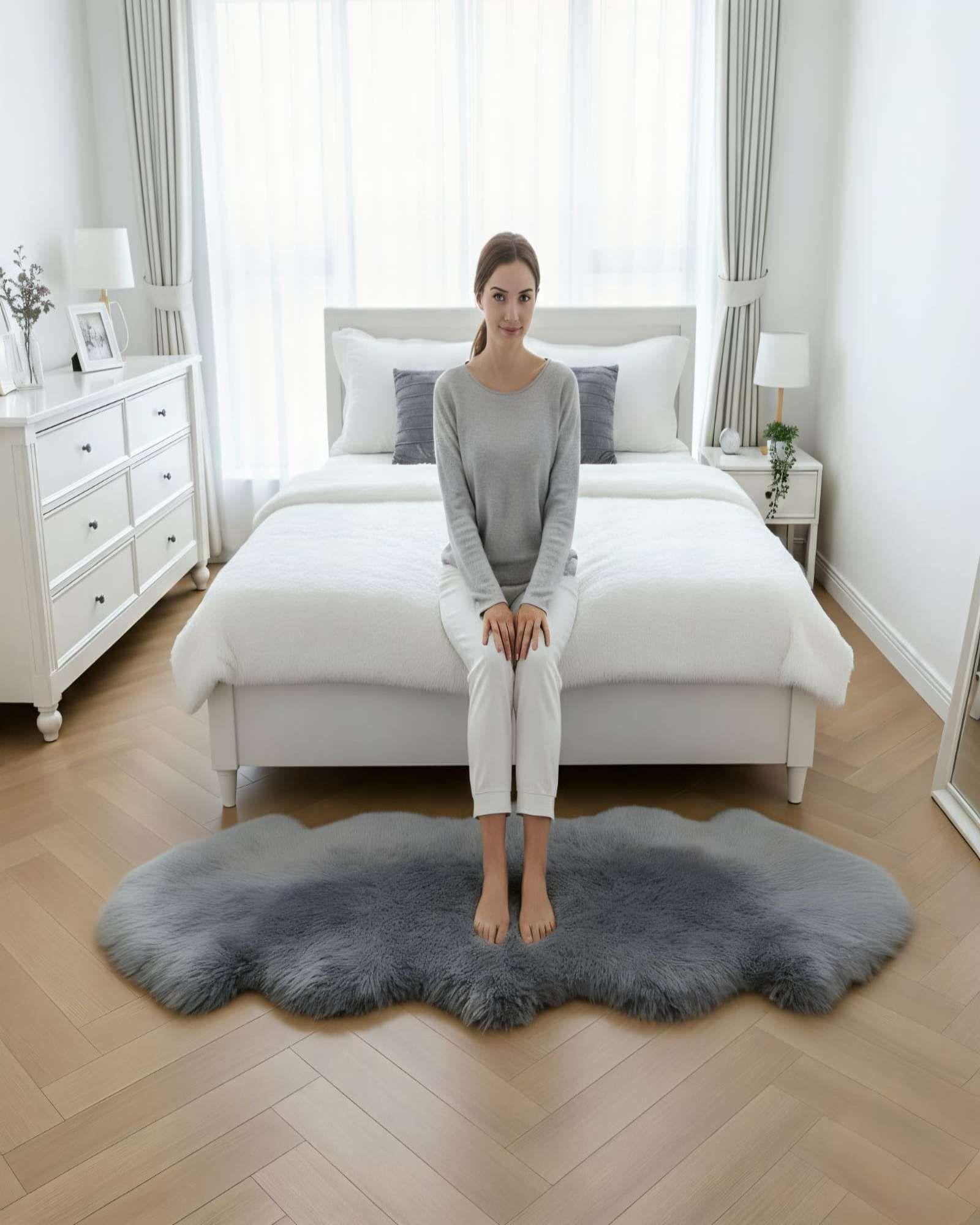 Alfombra de pelo de Oveja sintetico ultra suave m4-3