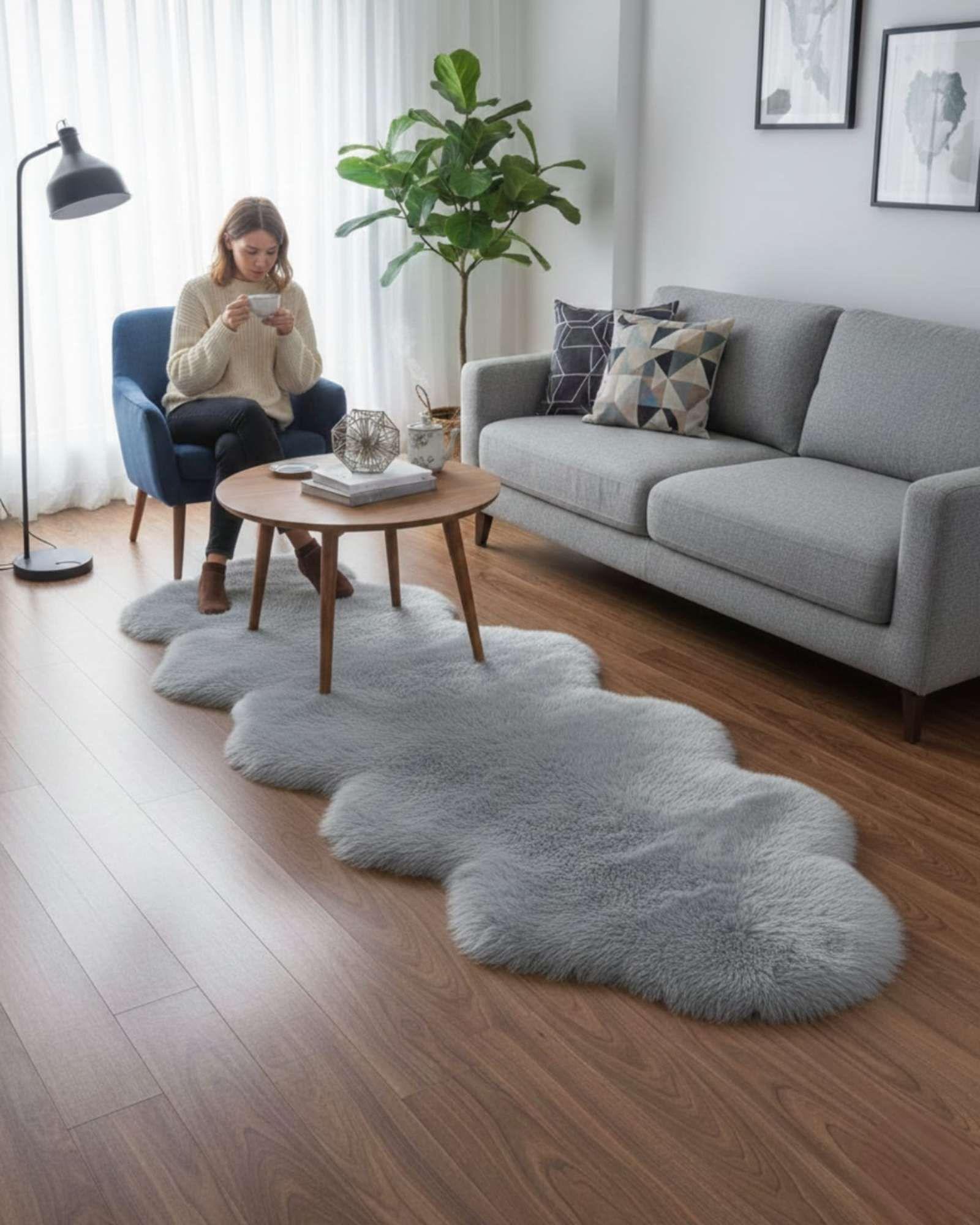 Alfombra de pelo de Oveja sintetico ultra suave m4-4