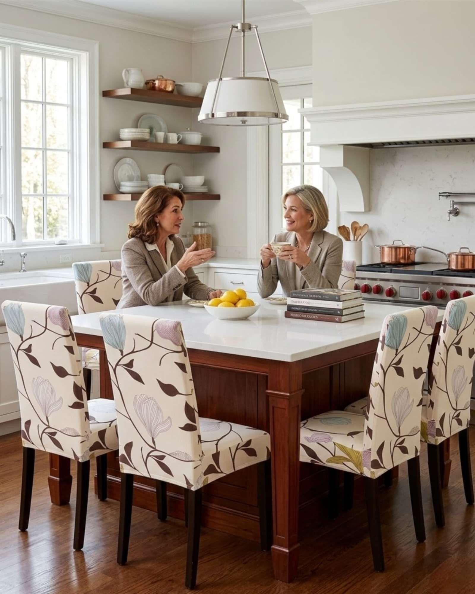 JUEGOS DE 6 FUNDAS PARA SILLAS  CON DISEÑO ELASTICO M11-3