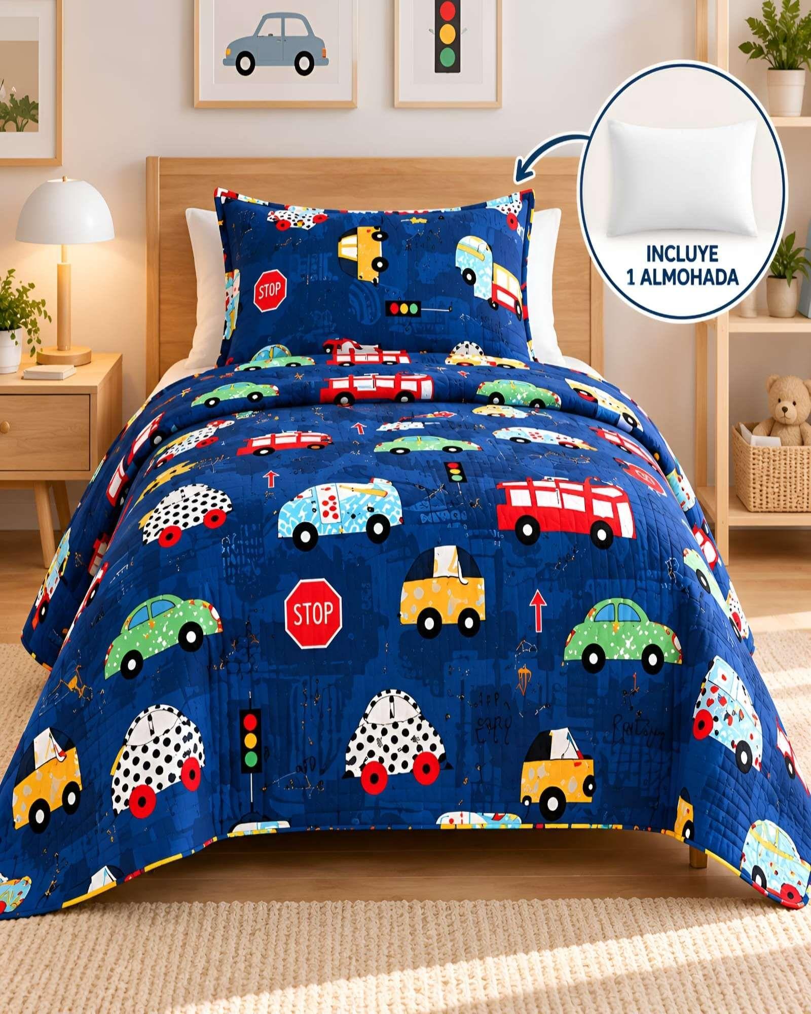 Set Quilt Verano 1.5 Plazas + Almohada + Funda De Almohada 03-3