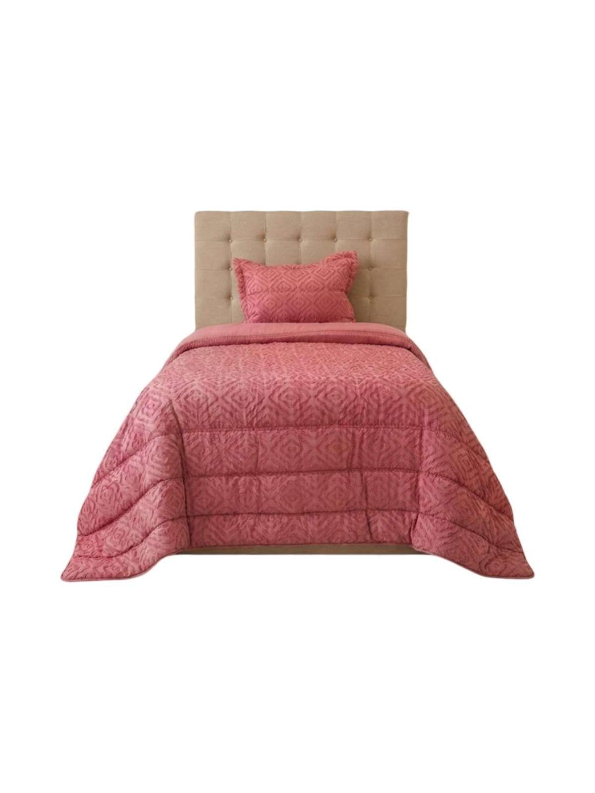 Plumón Nordicos 1.5 Plazas Diseño Geométrico + Funda rosa-2