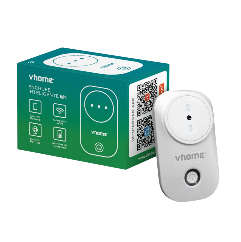 Enchufe y Medidor de Consumo Wifi Vhome M1 con Toma 16A + Adaptador-0