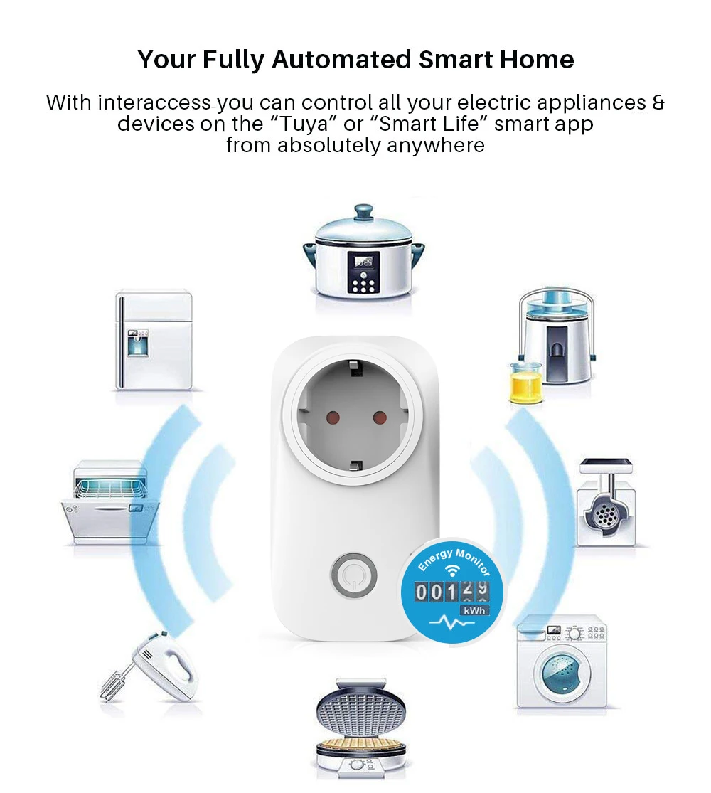 Enchufe y Medidor de Consumo Wifi Vhome M1 con Toma 16A + Adaptador-7