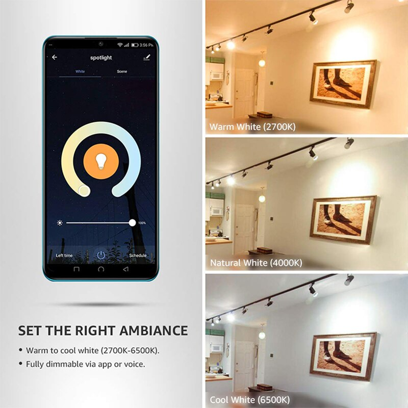 Ampolleta Wifi Dicroica GU10 Vhome Compatible Con Alexa y Google-6