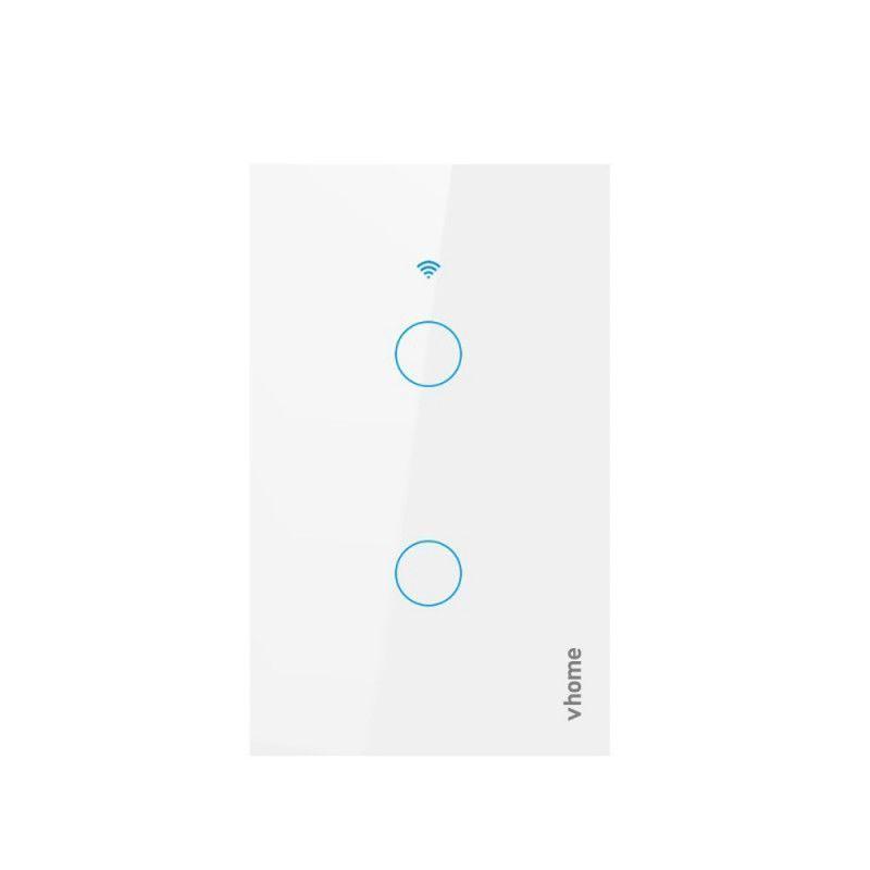 Interruptor Wifi RF Vhome Live SN Sin Neutro Touch 2 Canales Compatible Con Google Home y Alexa-2
