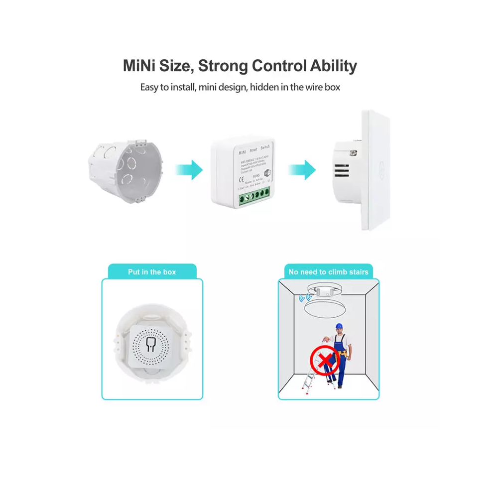 Modulo Interruptor o Enchufe Wifi Vhome Mini 16A 924 Compatible Alexa Google-6