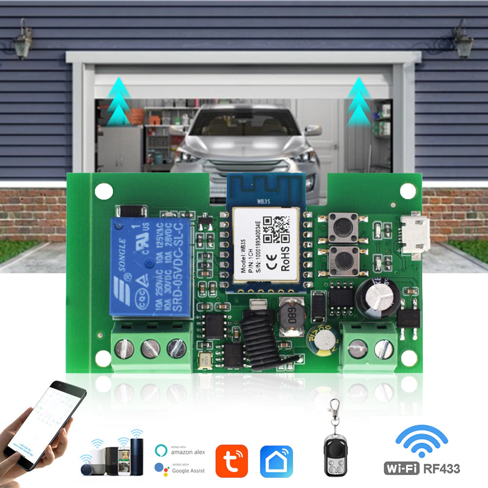 InterruptorVhome WiFi+RF 7-32V DC Pro Porton Chapa Motores Compatible con Alexa y Google-2