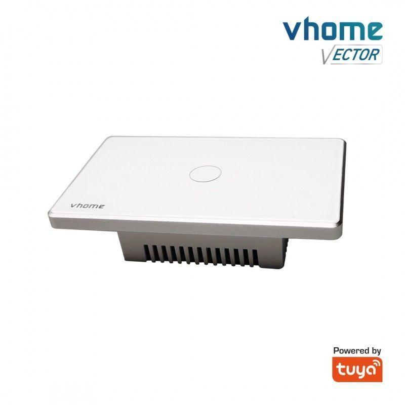 Interruptor Wifi RF Vhome Vector Design SN Sin Neutro Touch 1 Canal Compatible Con Google Home y Alexa-2