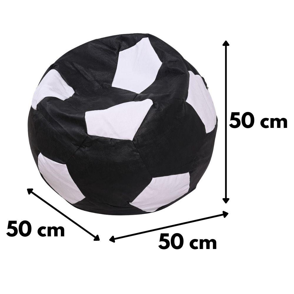 Pouf Pera Infantil Negro Blanco Eco Cuero 50x50x50-2