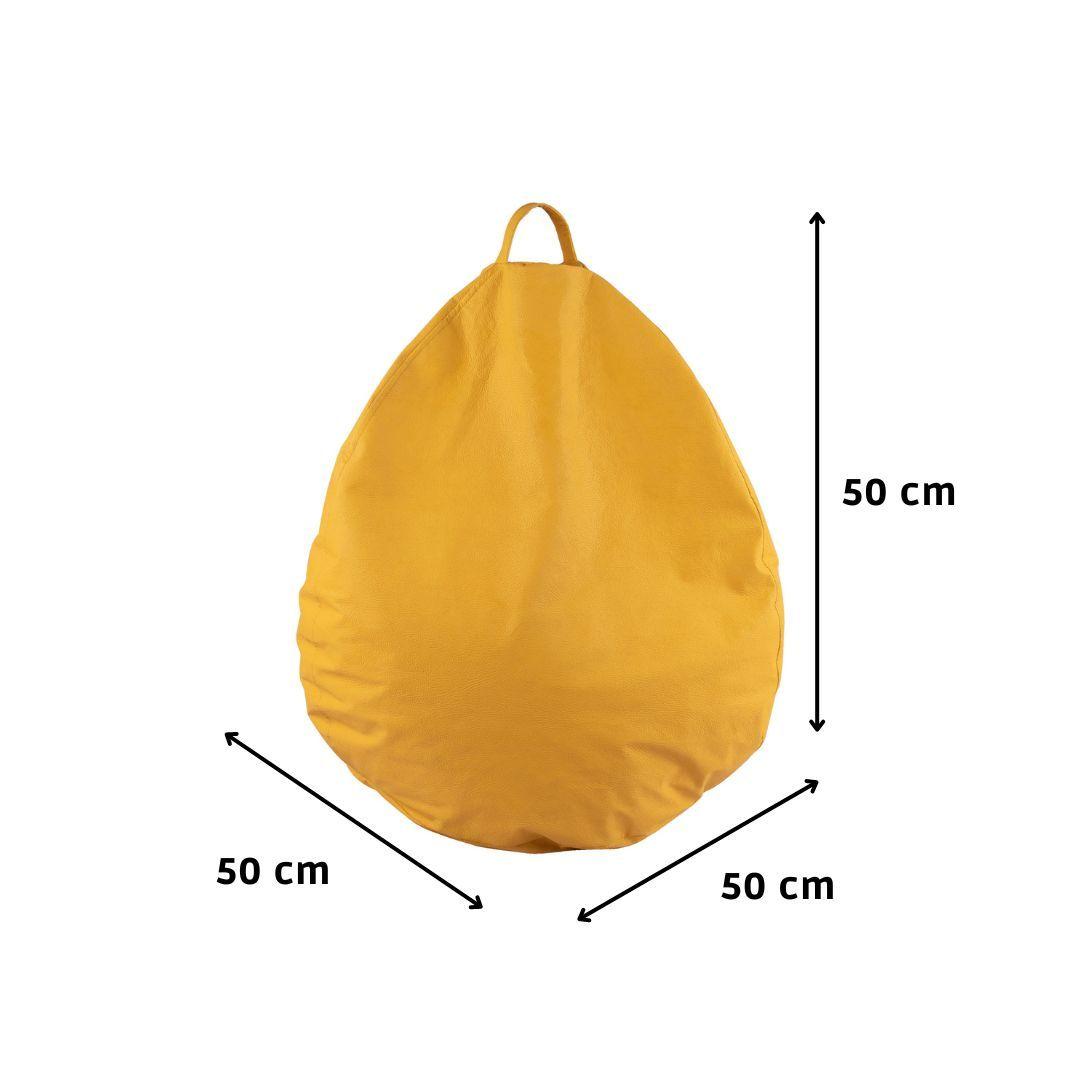 Pouf Pera Infantil Amarilla Eco Cuero 50x50x50 cm-2