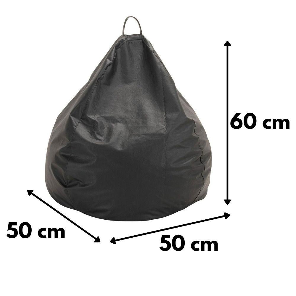 Pouf Pera Infantil Negro Eco Cuero 60x50x50 cm Máxima Design-2