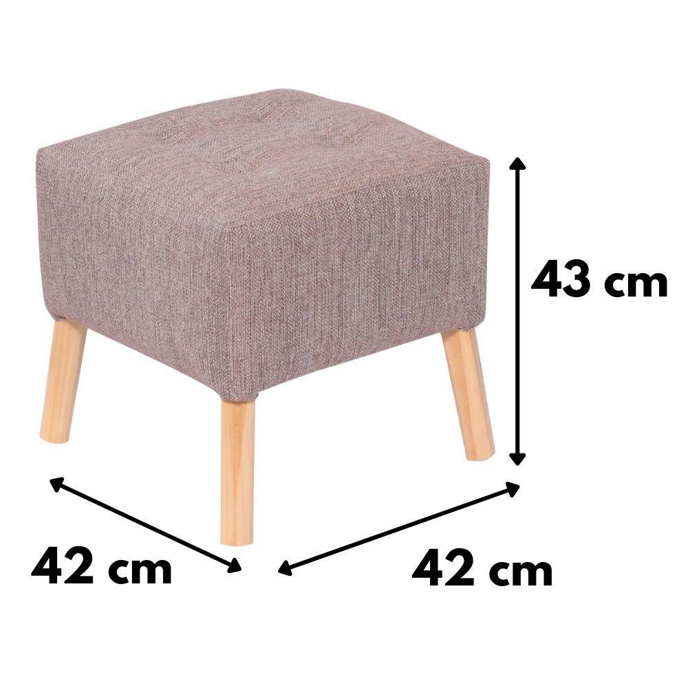 Pouf Alemania Gris Beige Omega 42x42x43 cm Máxima Design-3