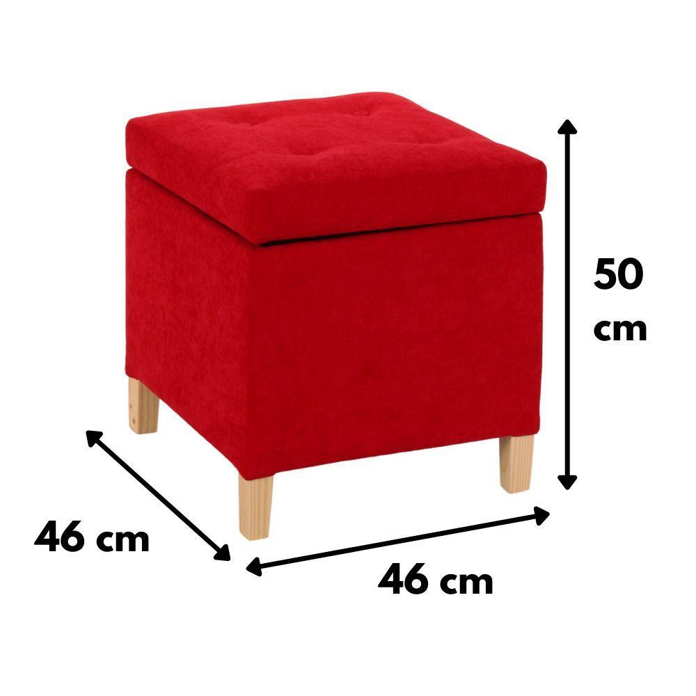 Pouf Baúl Rucato Rojo Altea 46x46x50 cm Máxima Design-3