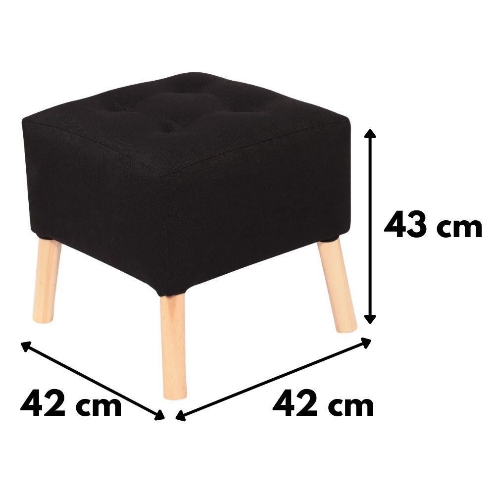 Pouf Alemania Negro Delta 42x42x43 cm Máxima Design-3