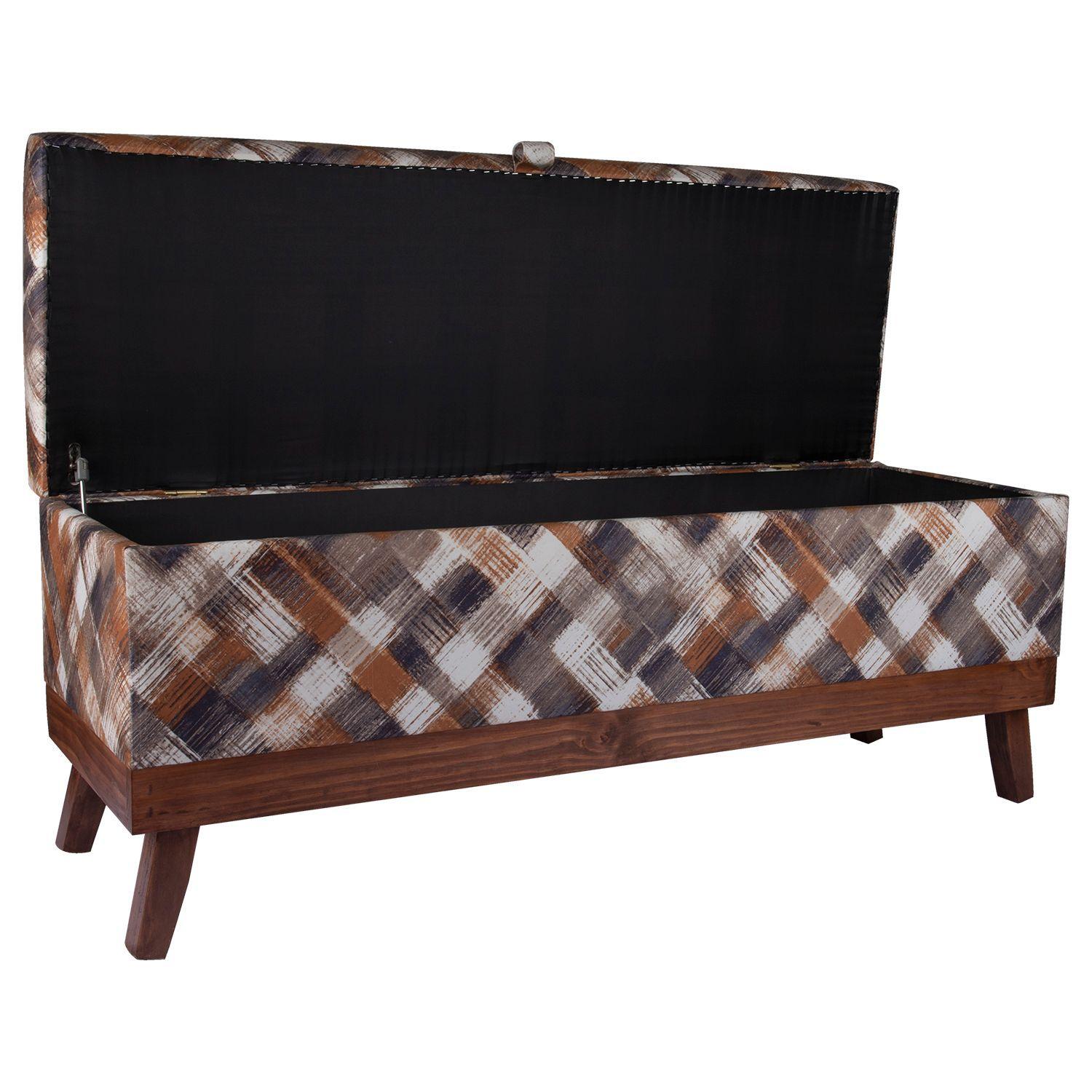 Banqueta con Baúl Incy Rombo Café 120x50x40 cm de Máxima Design -2