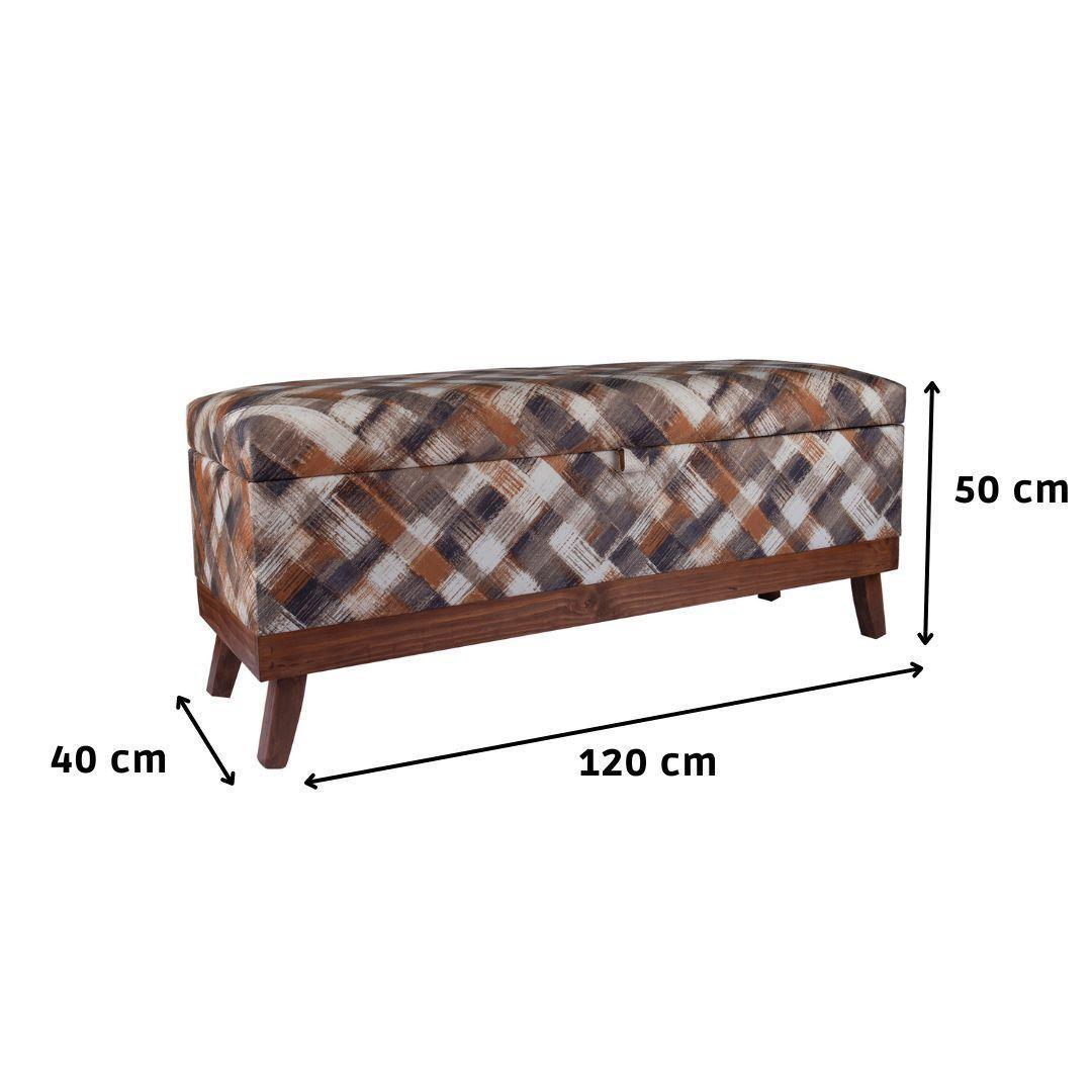Banqueta con Baúl Incy Rombo Café 120x50x40 cm de Máxima Design -3