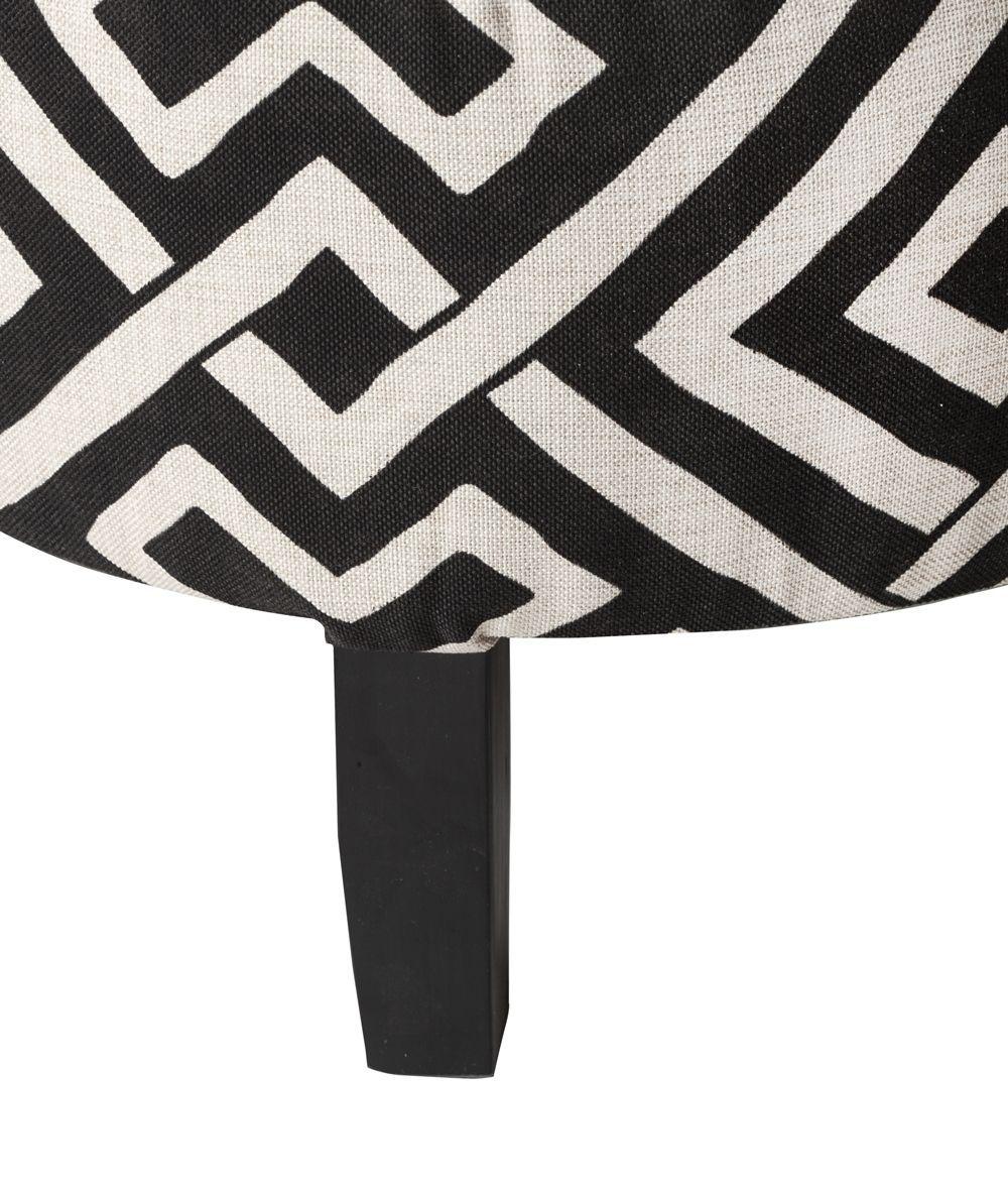 Pouf Jack Blanco-Negro 48x48x40 cm Máxima Design-2