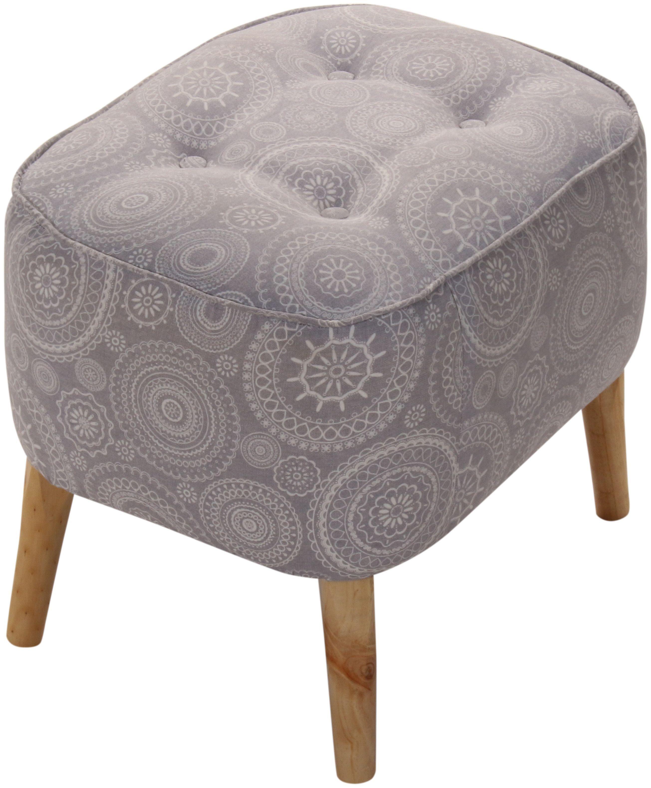 Pouf Máxima Mándala Gris Estampado 55x45x45 cm Máxima Design-2