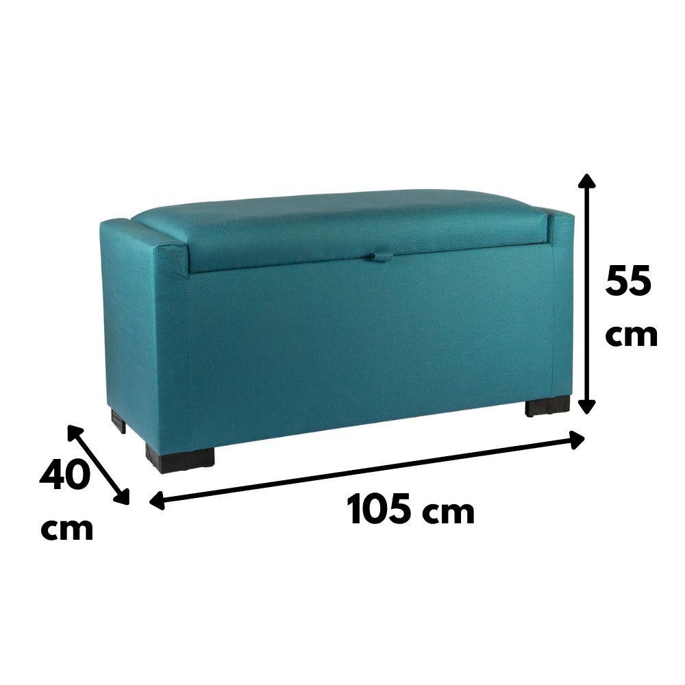 Banqueta con Baúl Leyzy Turquesa Omega 40X55X105 cm Máxima Design-3