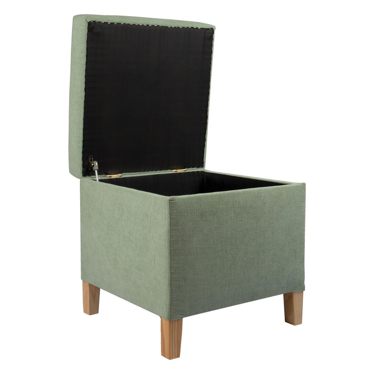 Pouf Baúl Rucato Verde-Claro Altea 46x46x50 cm Máxima Design-2