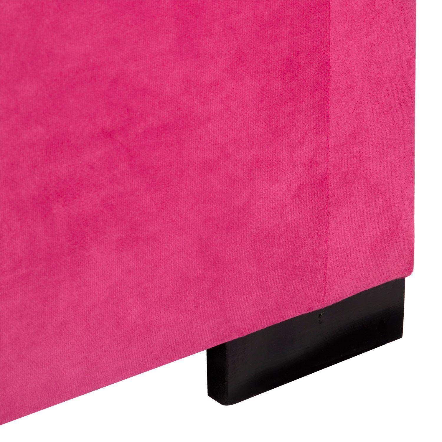 Banqueta con Baúl Leyzy Fucsia Felpa 40X55X105 cm Máxima Design-6