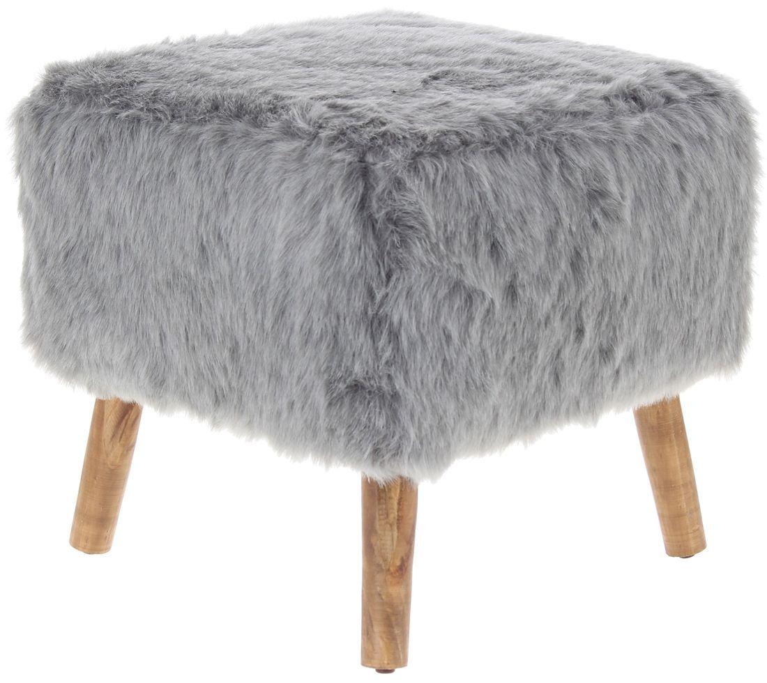 Pouf Kira Gris Piel Sintética 42x42x43 cm Máxima Design-2
