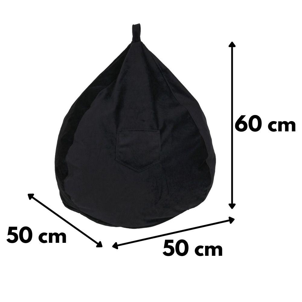 Pouf Pera Infantil Negro Felpa 60x50x50 cm Máxima -2