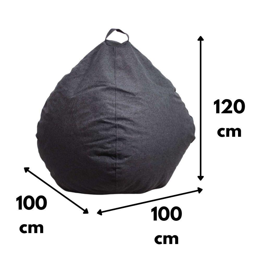 Pouf Pera Grafito Omega 100x120x120-4