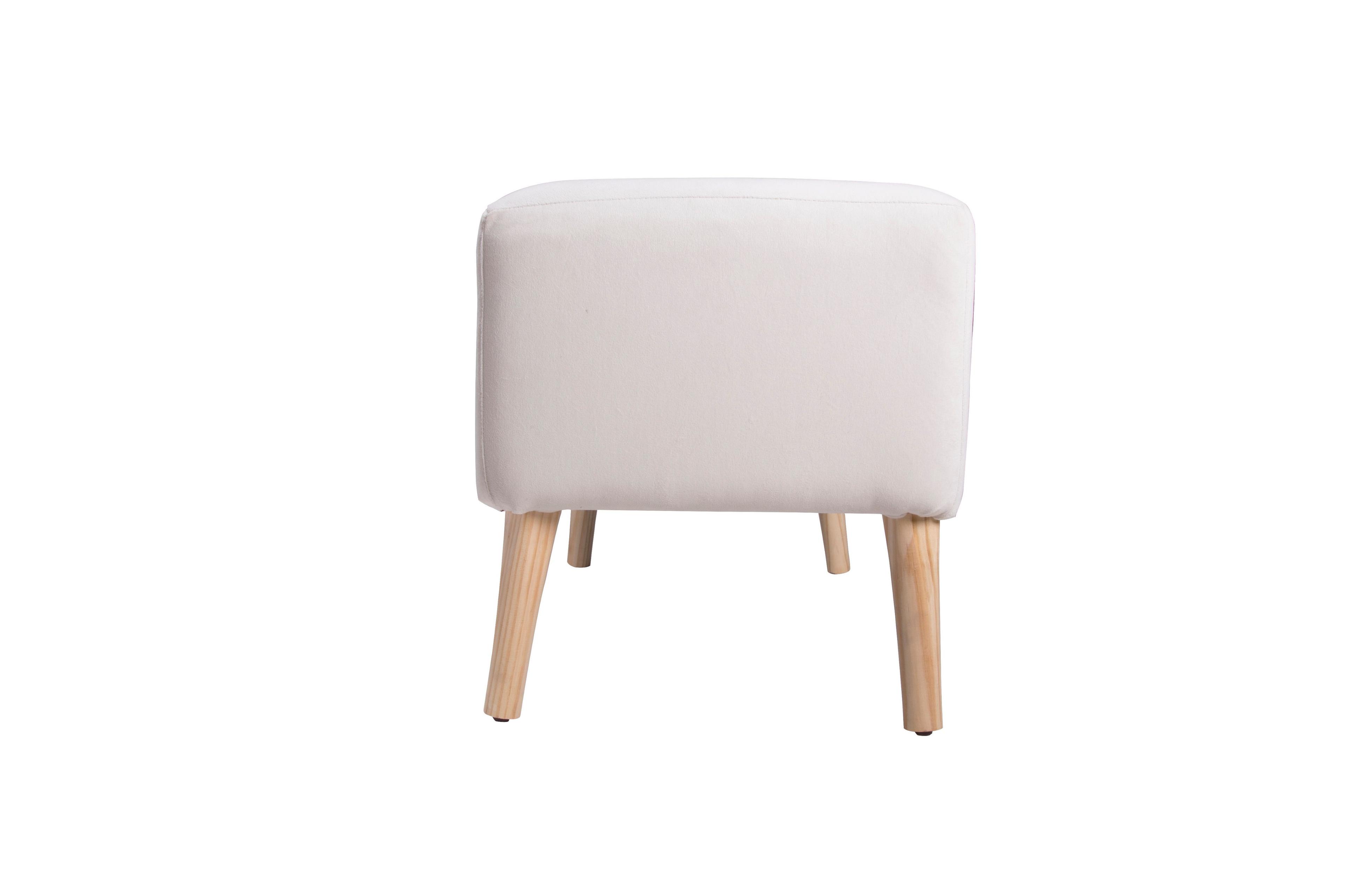 Pouf Petrum con Capitoné Blanco 62x42x42 cm Máxima Design-7