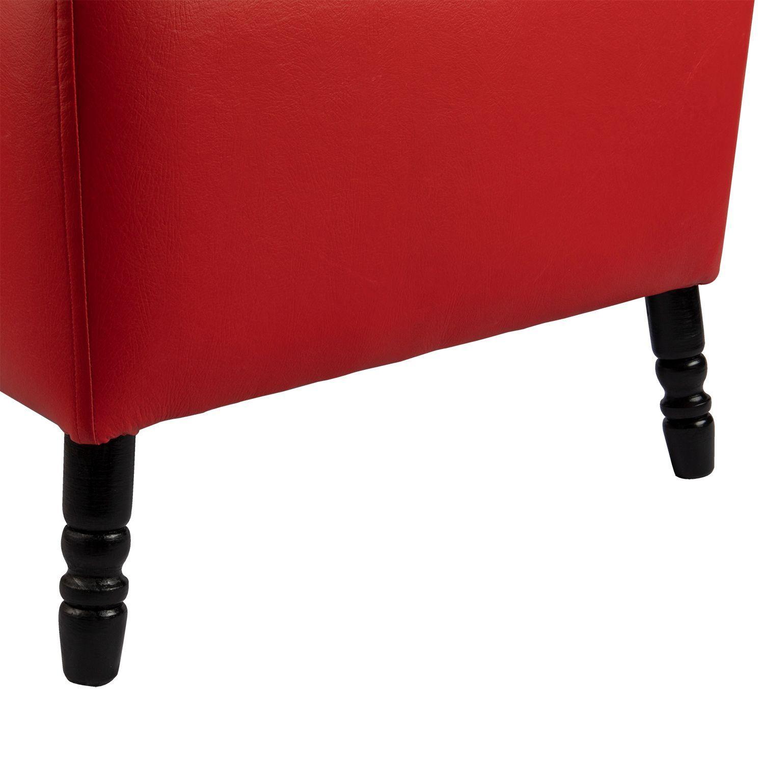 Pouf Alejandro Diseño Rojo Felpa 54x54x44 cm Máxima Design-5