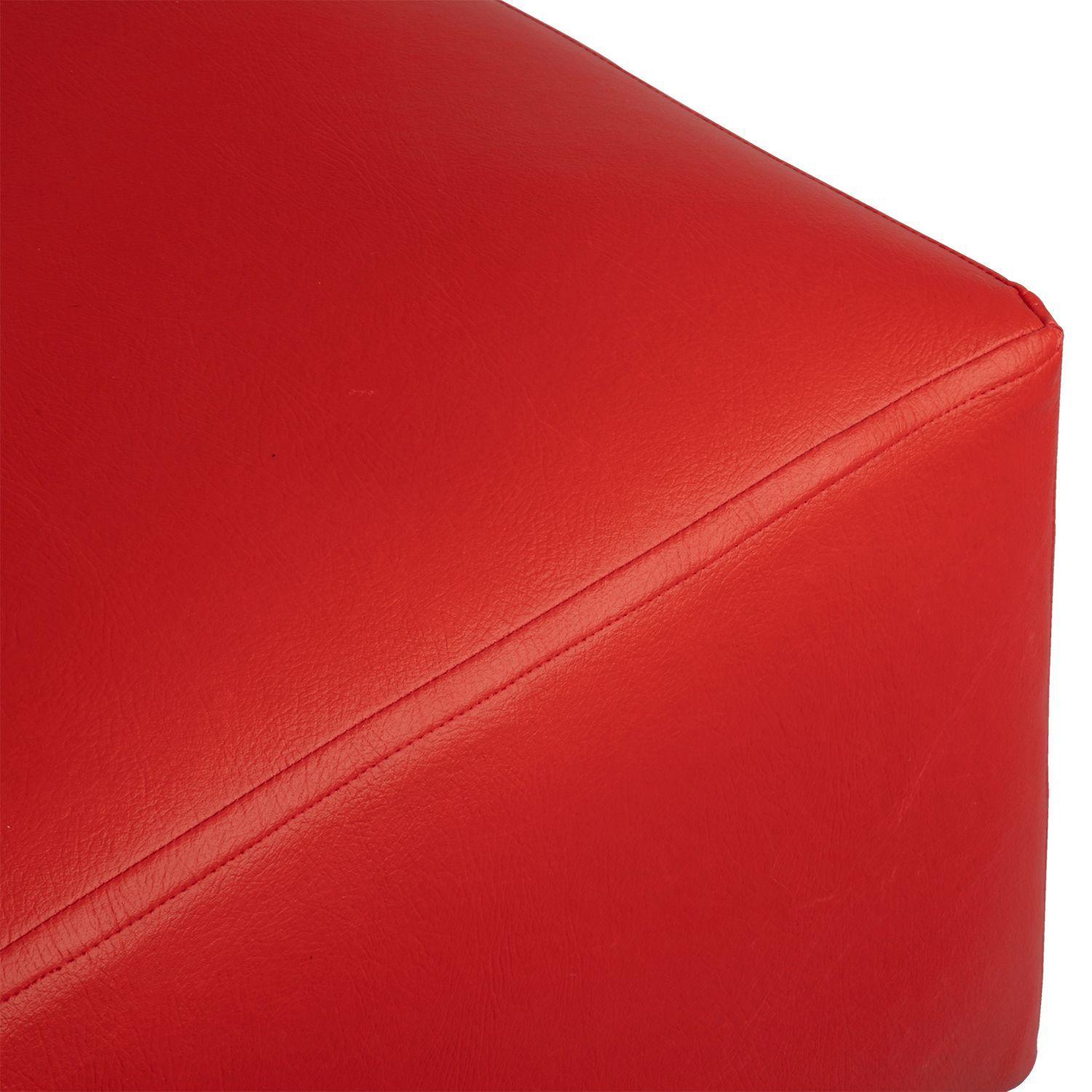 Pouf Alejandro Diseño Rojo Felpa 54x54x44 cm Máxima Design-4