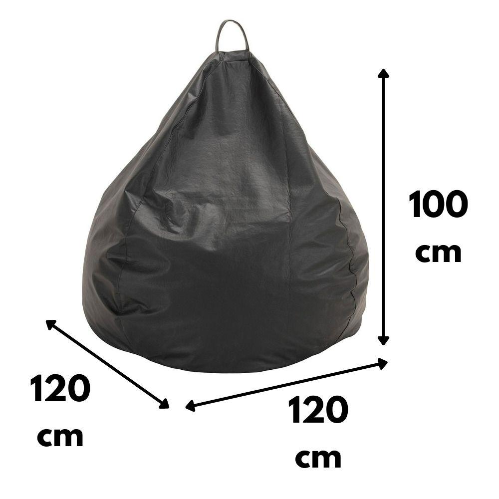 Pouf Pera Negro Eco Cuero 100x120x120 cm-2
