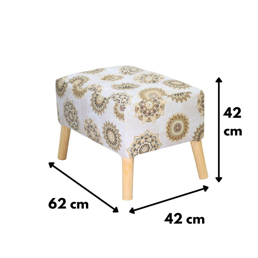 Pouf Petrum Estampado Mándala Estrella 42x42x62 cm-3