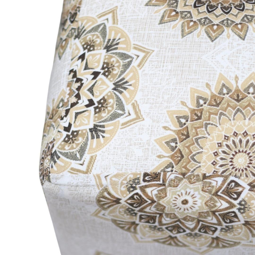 Pouf Petrum Estampado Mándala Estrella 42x42x62 cm-4