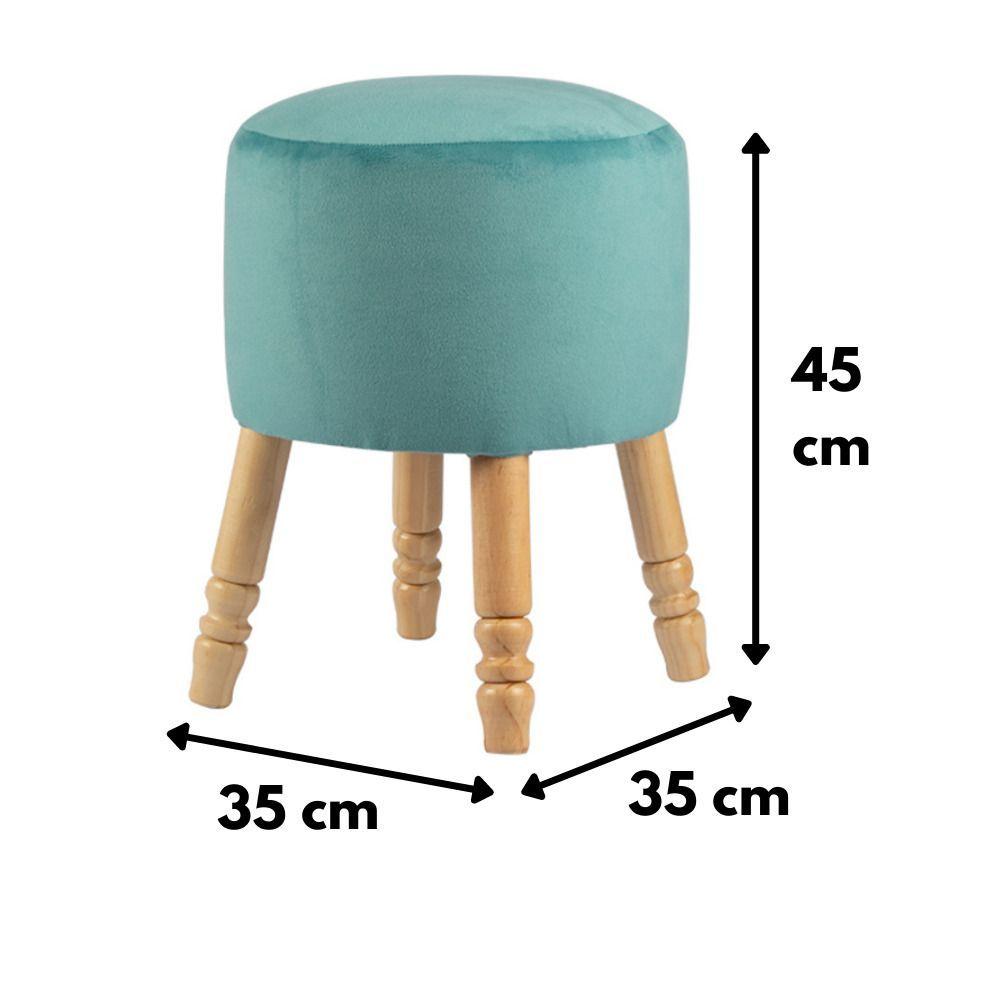 Pouf Bird Diseño Turquesa Felpa 35x35x45 cm Máxima Design-2