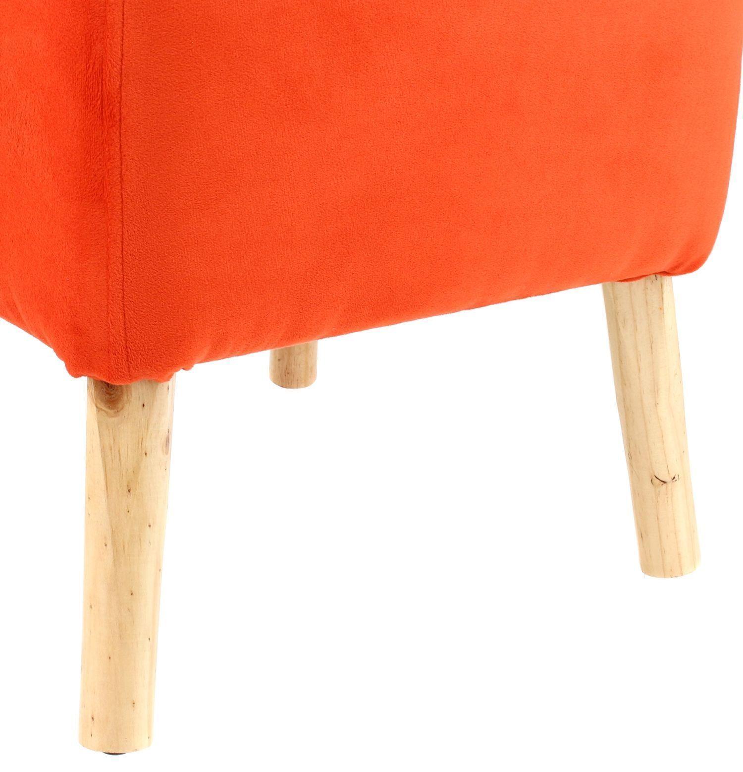 Pouf Alemania Naranjo Felpa 42x42x43 cm Máxima Design-4