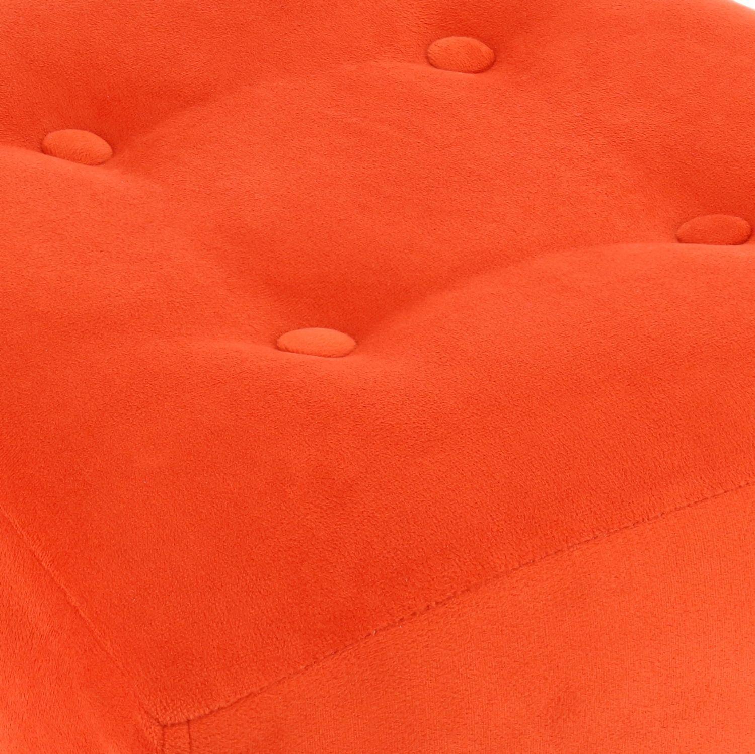 Pouf Alemania Naranjo Felpa 42x42x43 cm Máxima Design-2