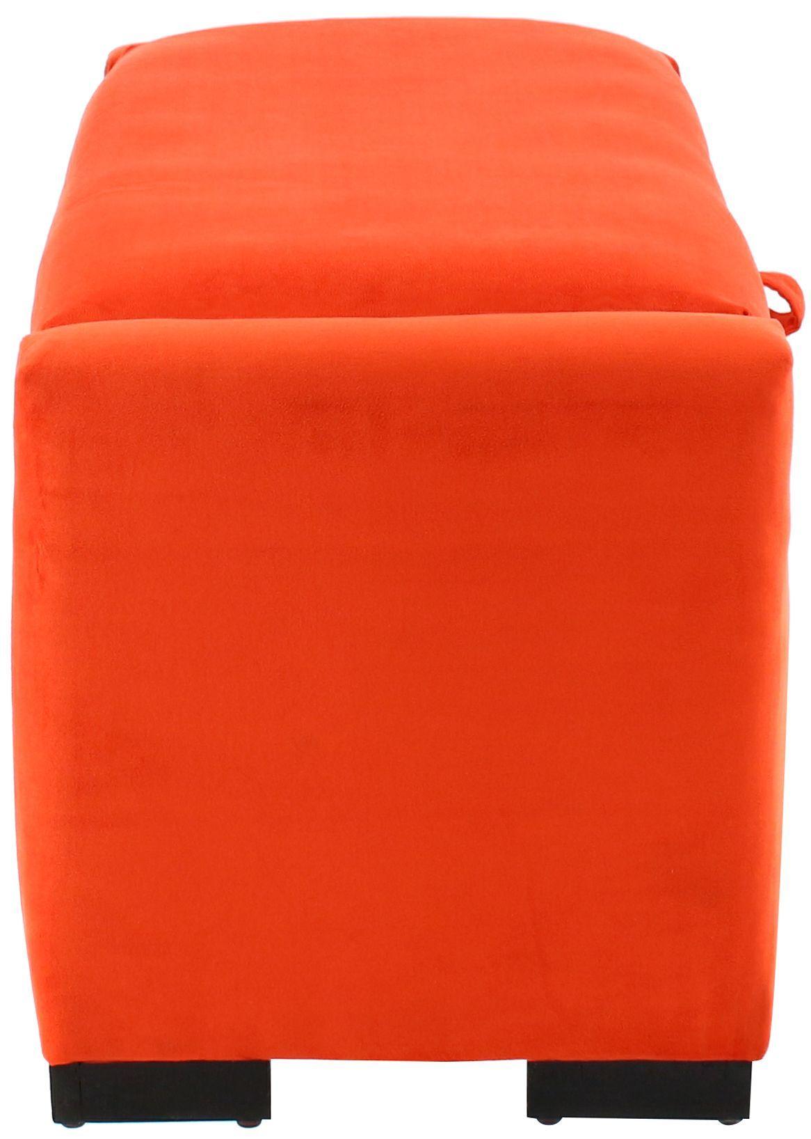 Banqueta con Baúl Leyzy Naranjo Felpa con Baúl 40X55X105 Cm-5