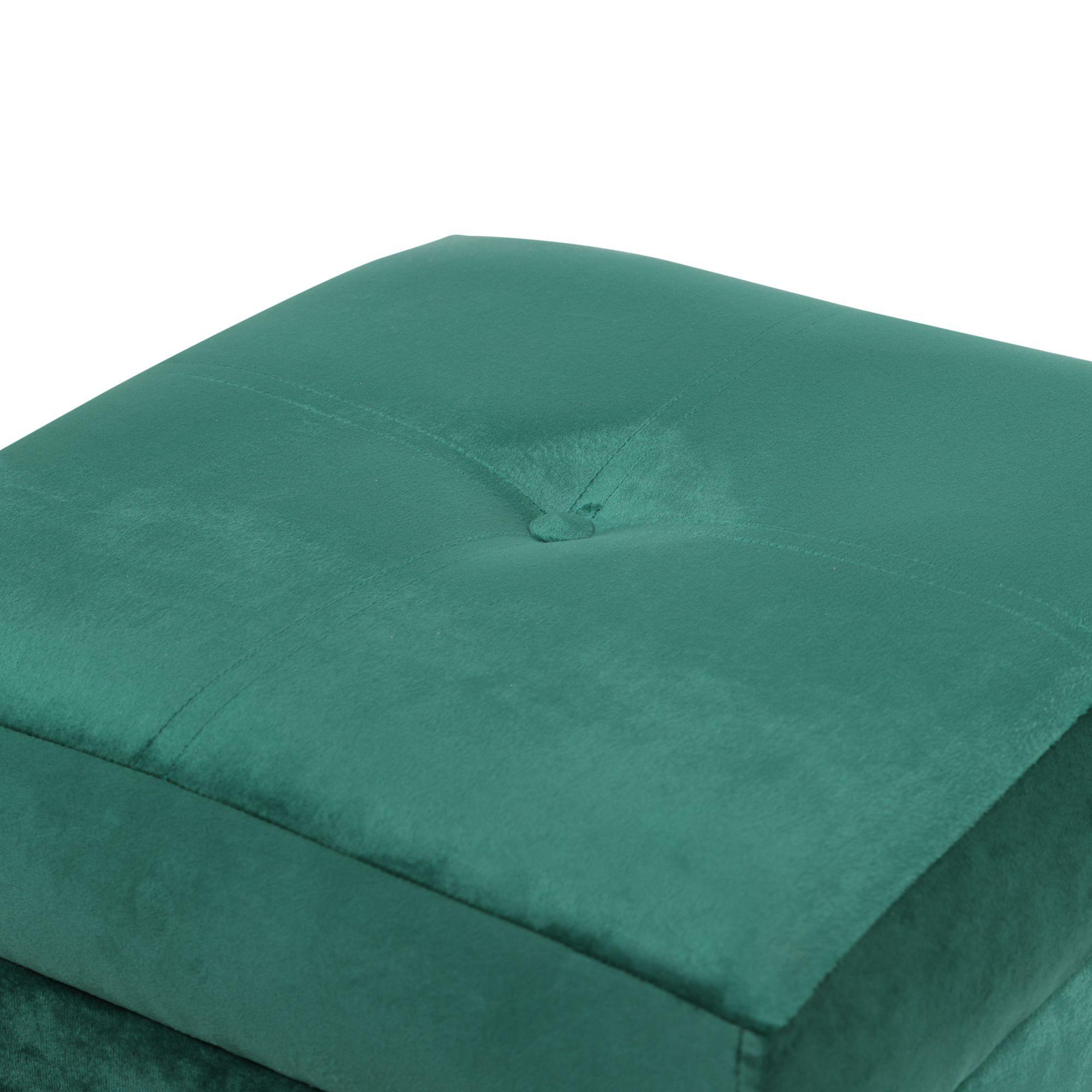 Pouf Baúl Emilia Verde Botella Felpa 45x45x46 cm Máxima Design-3