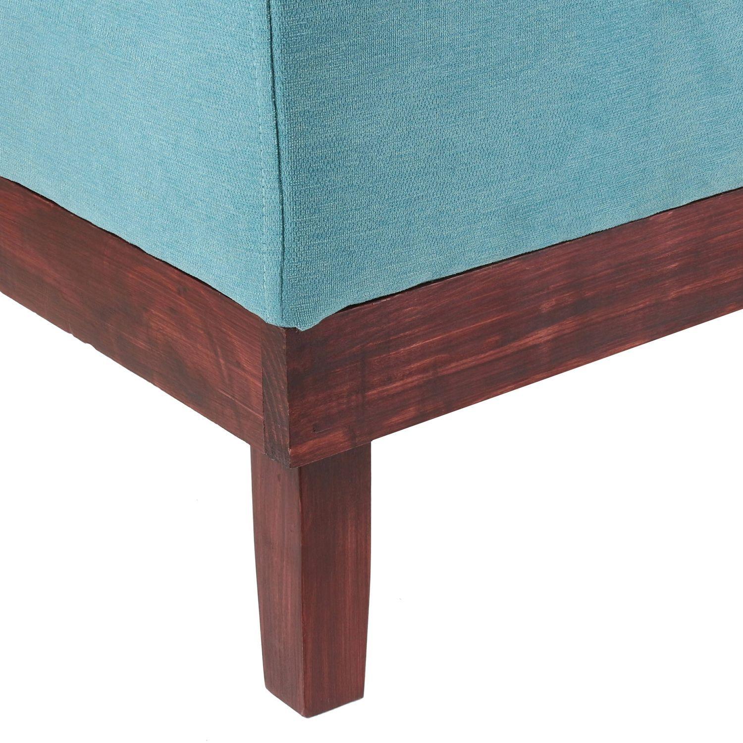 Pouf Emilia con Baúl Celeste Felpa 45x45x46 Cm Máxima Design-4