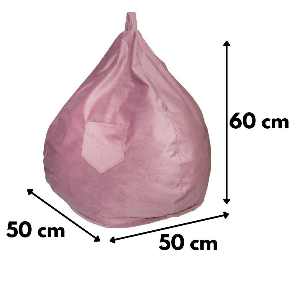 Pouf Pera Infantil Palo de Rosa Felpa 60x50x50 cm -2