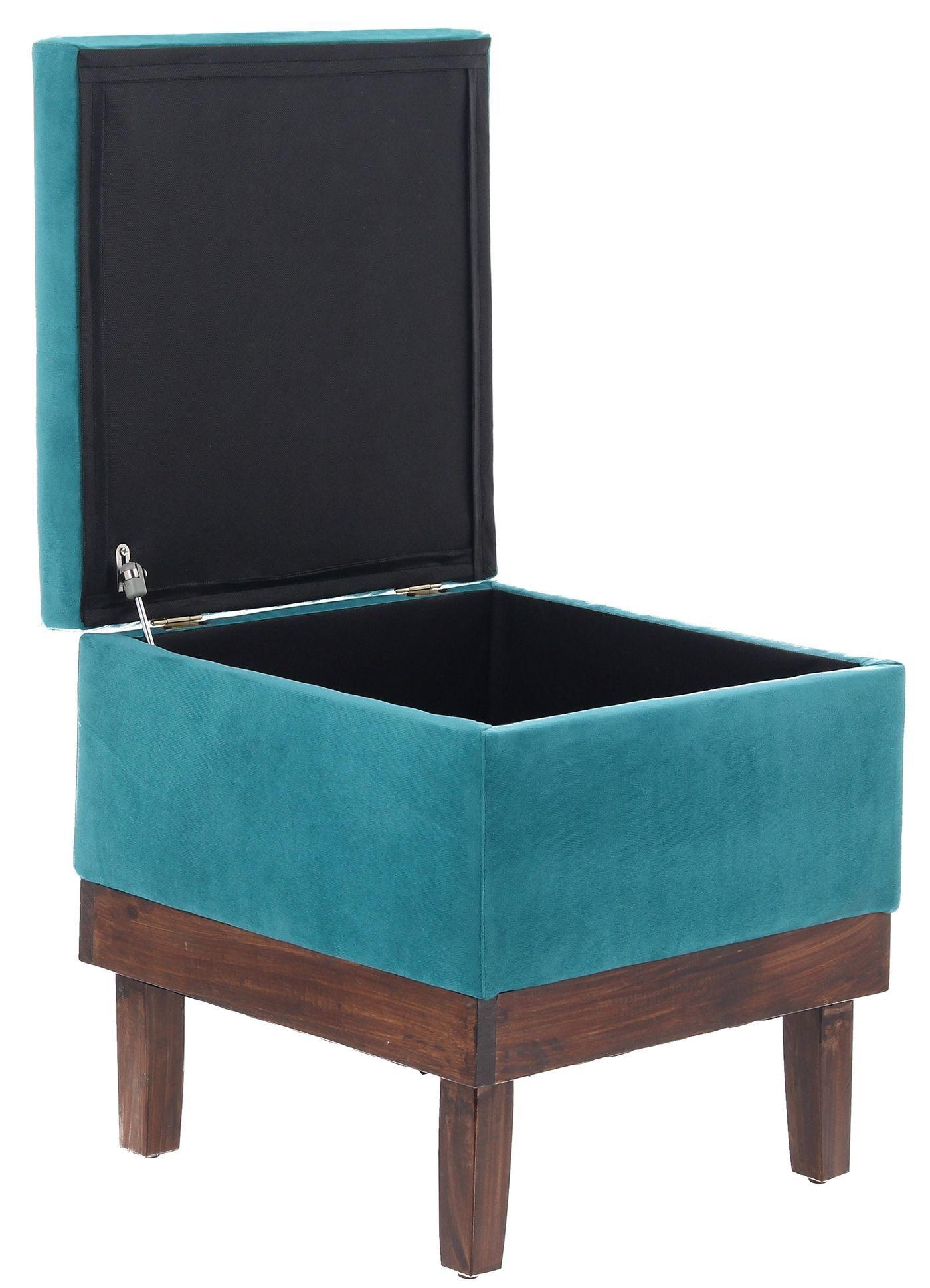 Pouf Emilia con Baúl Calipso Felpa 45x45x46 Cm Máxima Design-2