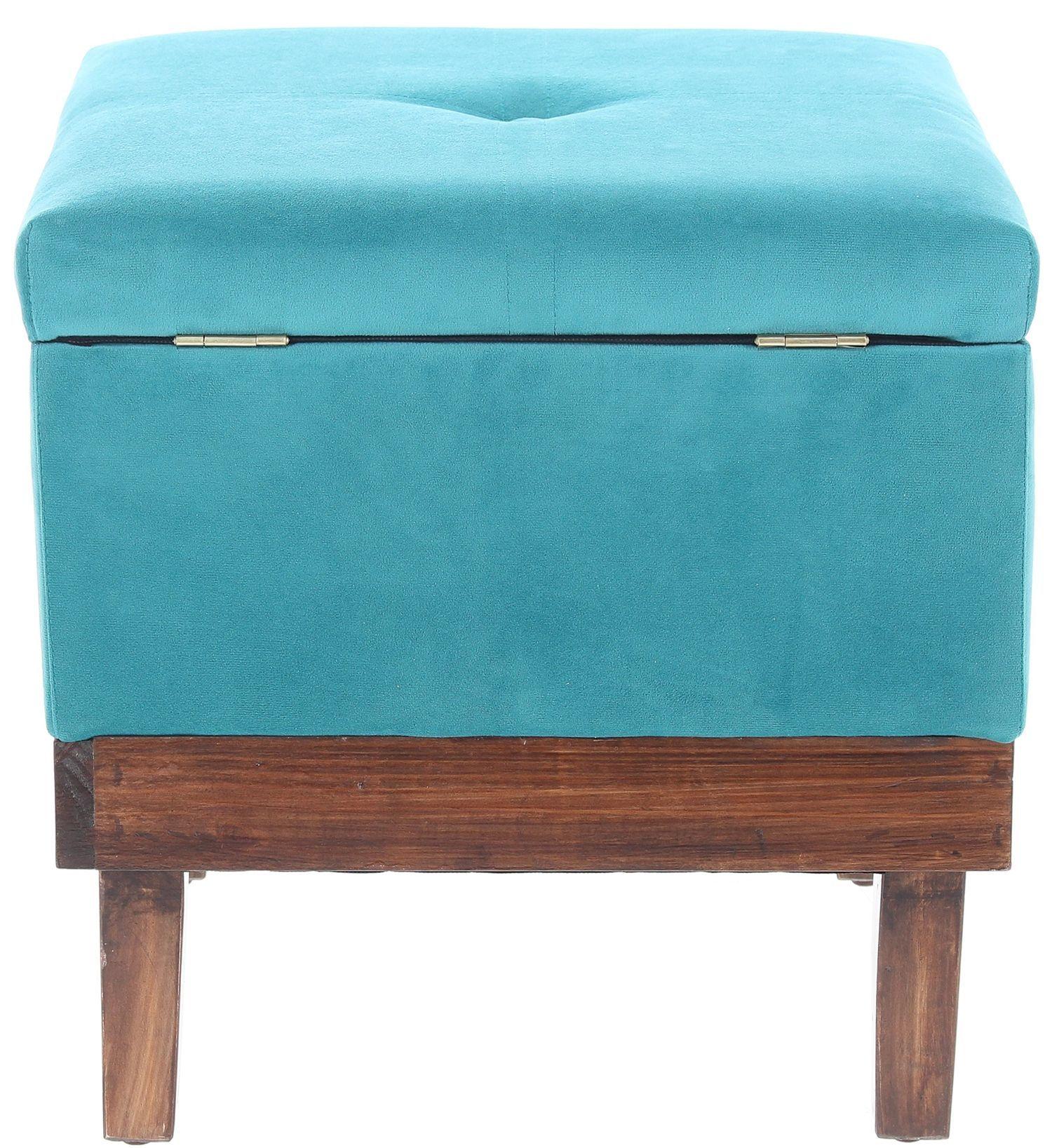 Pouf Emilia con Baúl Calipso Felpa 45x45x46 Cm Máxima Design-4