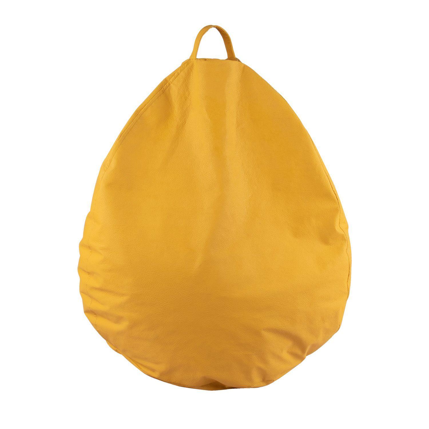 Funda (sin relleno) Pouf Pera Amarilla Eco Cuero 80x80x80 cm Máxima Design-0