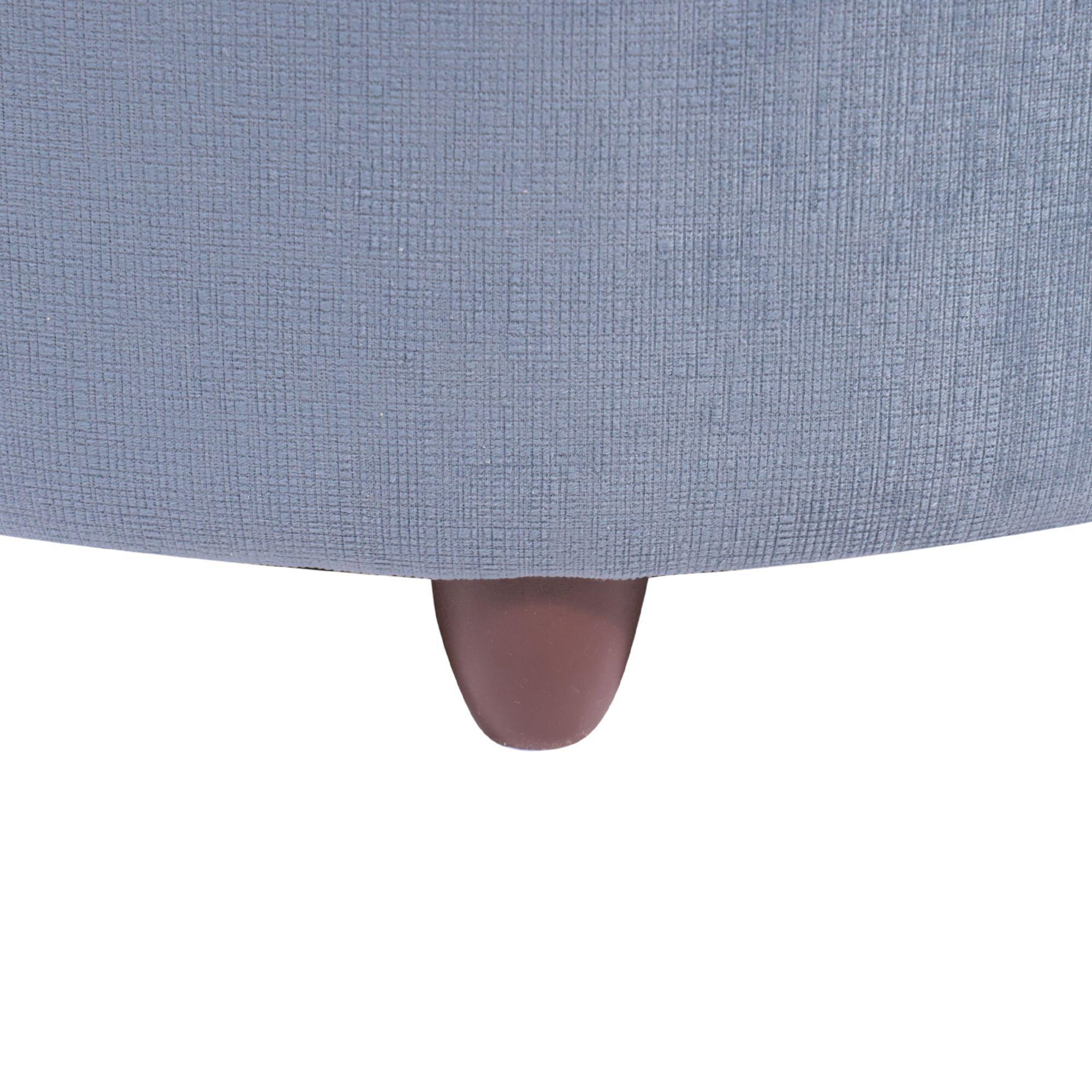Pouf sin Baúl Zoe Azul Petróleo Felpa 60x60x50 Cm -4