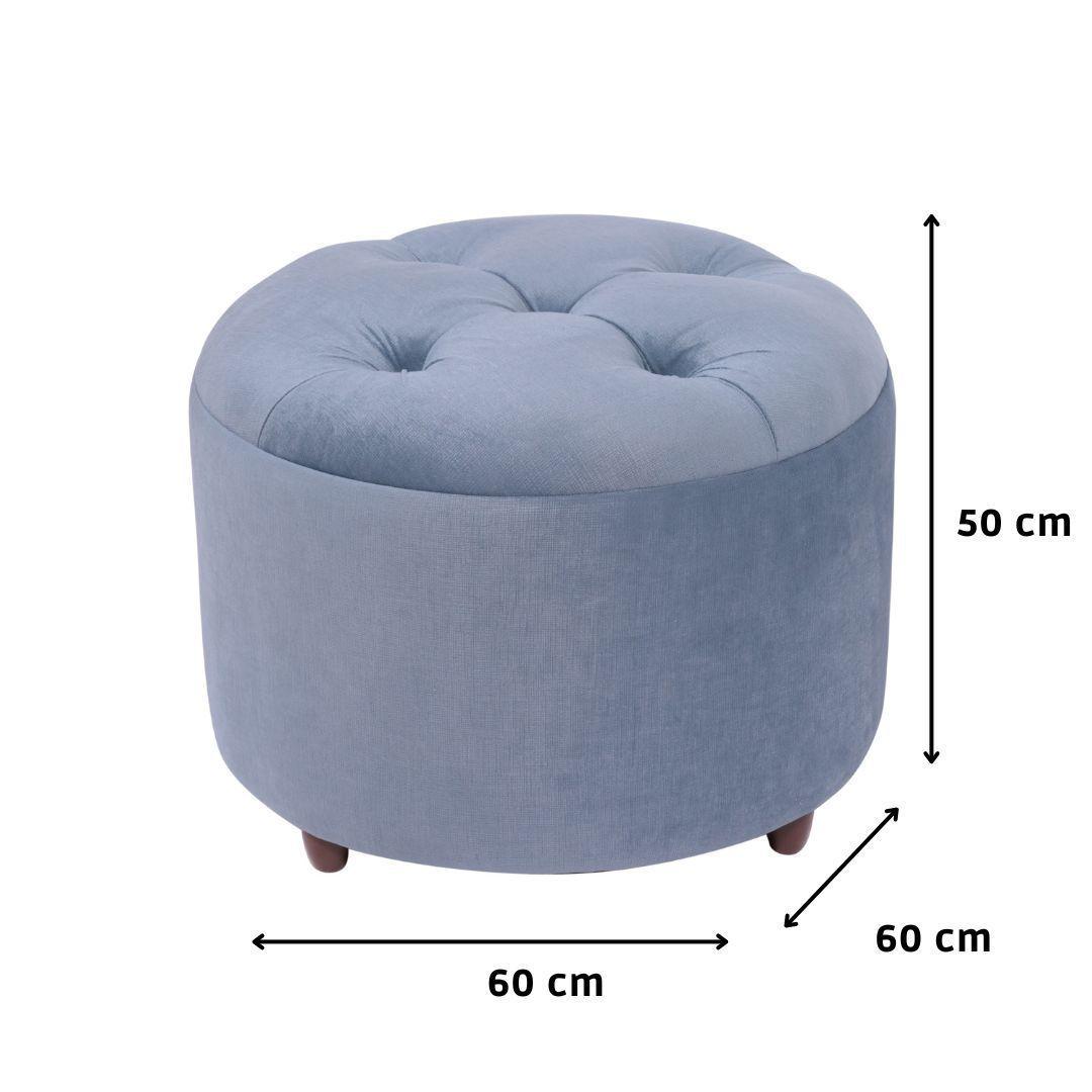 Pouf sin Baúl Zoe Azul Petróleo Felpa 60x60x50 Cm -2