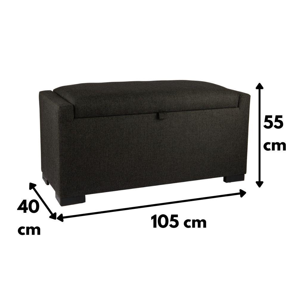 Banqueta con Baúl Leyzy Grafito Omega 40X55X105 cm Máxima Design-3