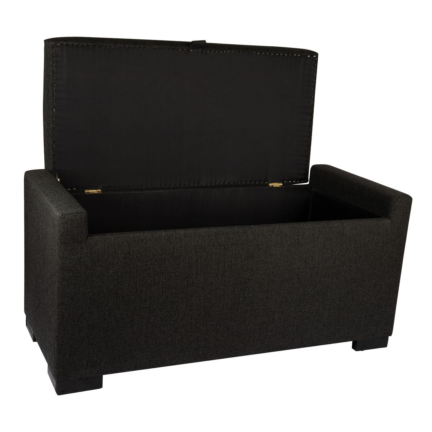 Banqueta con Baúl Leyzy Grafito Omega 40X55X105 cm Máxima Design-2