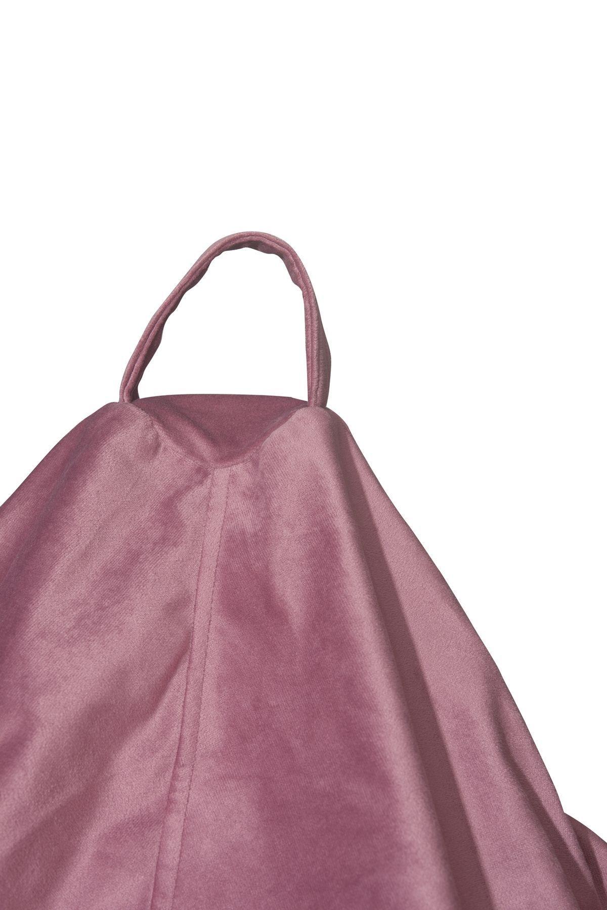 Pouf Pera Palo de Rosa Felpa 100x80x80 cm Máxima Design-3