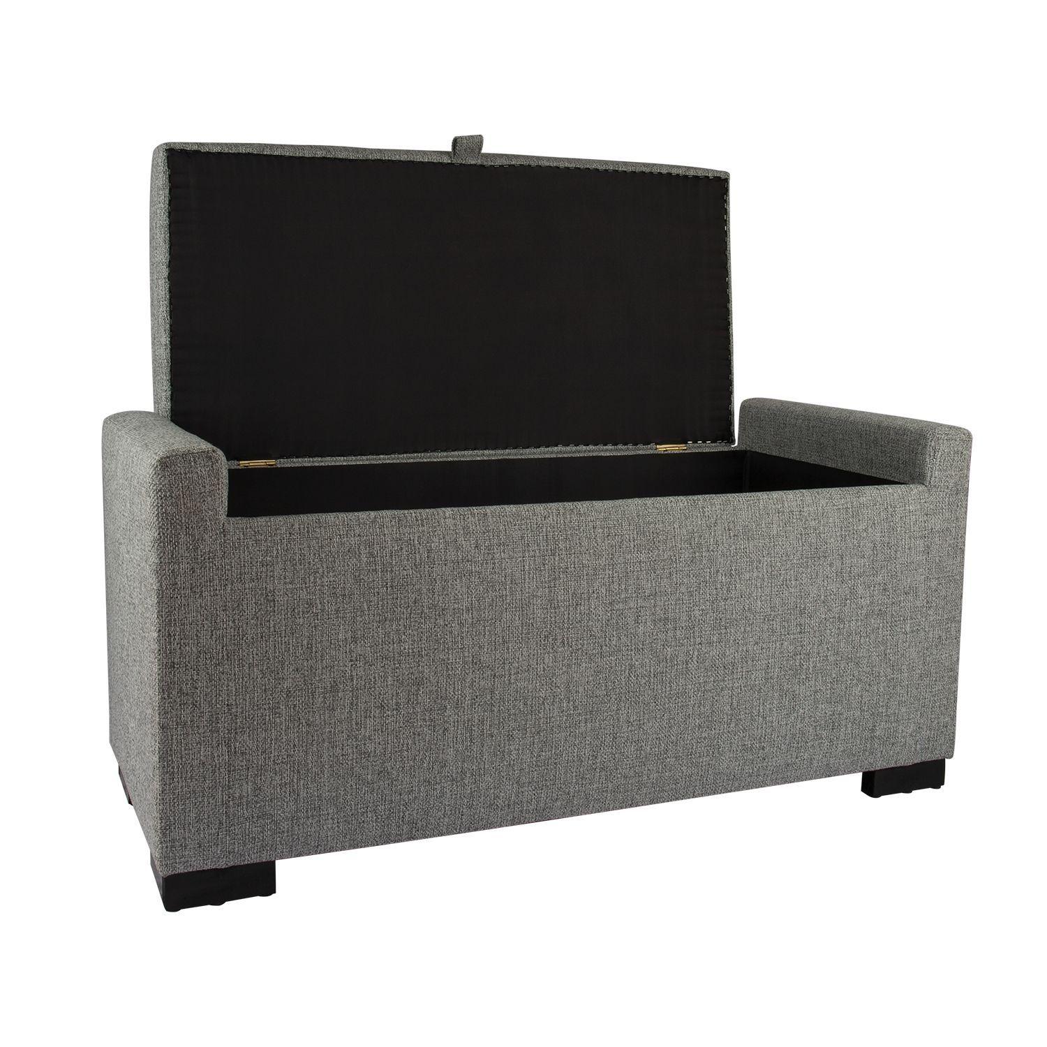 Banqueta con Baúl Leyzy Gris-Claro Omega 40X55X105 cm Máxima Design-2